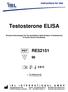 Testosterone ELISA. Enzyme immunoassay for the quantitative determination of testosterone in human serum and plasma.