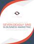 Funn e l Wave. The Super Cool Guide of the SEVEN DEADLY SINS IN BUSINESS MARKETING. Get the most business without being like Everyone else
