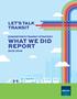 WHAT WE DID REPORT