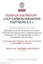 VERIFICATION REPORT «CEP CARBON EMISSIONS PARTNERS S.A.» VERIFICATION OF THE IMPLEMENTATION OF THE ENERGY EFFICIENCY