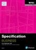 BTEC FIRST. Award. Specification BUSINESS. From September Pearson BTEC Level 1/Level 2 First Award in Business. Issue 6