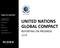 UNITED NATIONS GLOBAL COMPACT REPORTING ON PROGRESS 2018