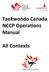 Taekwondo Canada NCCP Operations Manual. All Contexts