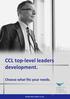 CCL top-level leaders development. Choose what fits your needs.
