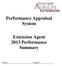 Performance Appraisal System Extension Agent 2013 Performance Summary