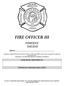 FIRE OFFICER III. STUDENT Task Book. Agency: