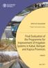 Final Evaluation of the Programme for Improvement of Irrigation Systems in Kabul, Bamyan and Kapisa Provinces. Project evaluation series