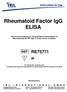 Rheumatoid Factor IgG ELISA