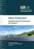 ENERGY SECTOR POLICY. Sustainable Energy for Empowerment and Prosperity