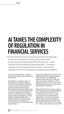 AI TAMES THE COMPLEXITY OF REGULATION IN FINANCIAL SERVICES