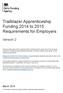 Trailblazer Apprenticeship Funding 2014 to 2015 Requirements for Employers