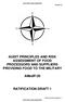 AUDIT PRINCIPLES AND RISK ASSESSMENT OF FOOD PROCESSORS AND SUPPLIERS PROVIDING FOOD TO THE MILITARY. AMedP-20 RATIFICATION DRAFT 1