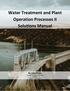 Water Treatment and Plant Operation Processes II Solutions Manual