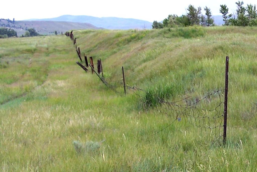 Photo 9. Old fence north of The Dump before replacement by Montana Conservation Corps in summer 1995.