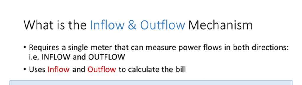 At this point, a fundamental proposition of this paper will be restated: a DG mechanism that does not use metered power inflows and outflows as billing determinants is in conflict with true