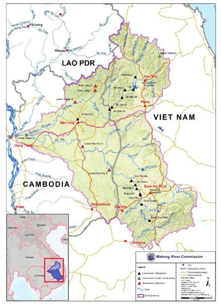 Figure 3: Existing and Planned Hydropower Projects in the Sesan and Srepok