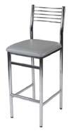 leather 118 Wire Back Stool, grey