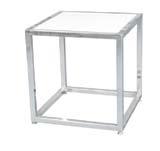 Black Glass End Table, steel