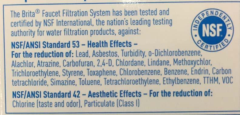How to tell if the filter is certified for lead removal Must look for both the certification (NSF 53) and the removal
