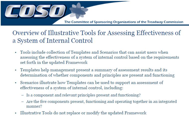 OVERVIEW OF EXAMPLE TOOLS FOR INTERNAL CONTROL *