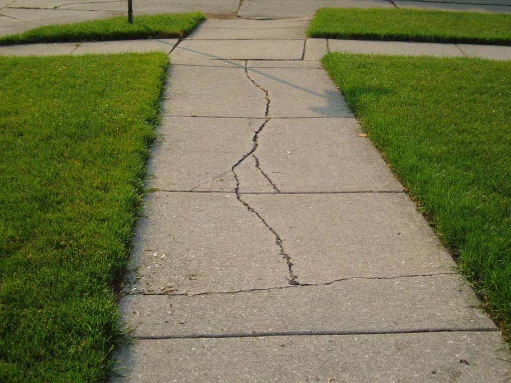 Cracked Sidewalks If the sidewalk has more than two cracks of