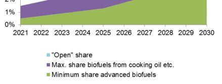 open share can be filled by renewable electricity, more advanced biofuels or other eligible options.