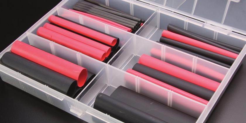 Heatshrink Kits C HSK 1 Pre-cut lengths of heatshrink tubing complete with case. 2:1 shrink ratio. The sleeving is UL approved and RoHS Compliant.