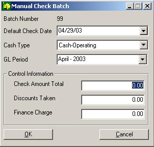 Manual Checks ClubConnect AP also allows for manual checks when a hand-written check must be distributed. They are used to either pay existing invoices or pay new invoices.