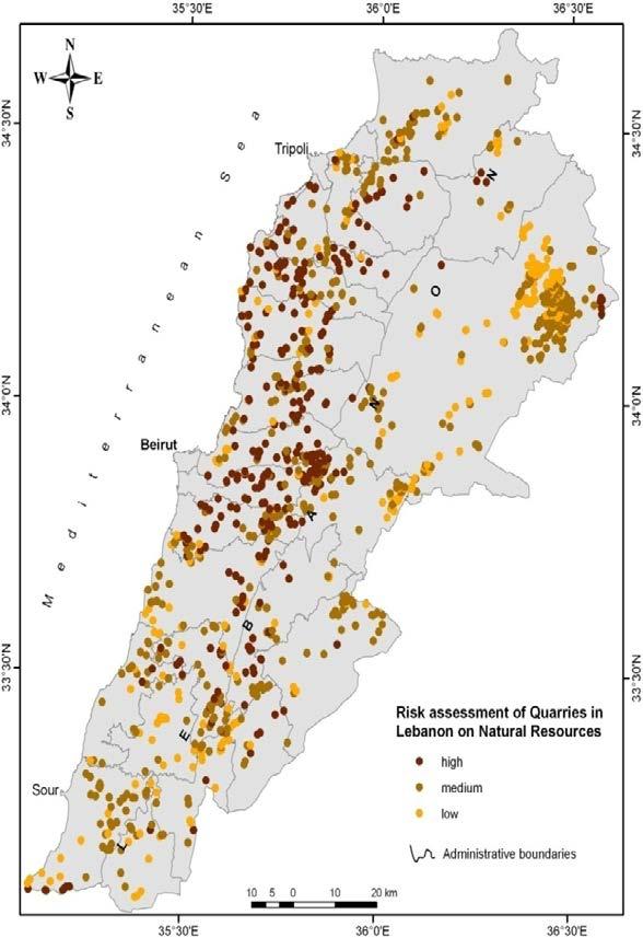 Impact of quarrying practices on land resources Multi temporal analyses of landsat images and Ikonos between 1996 and 2005 revealed: Nbr quarries increased from 711 to 1278 Quarried area increased