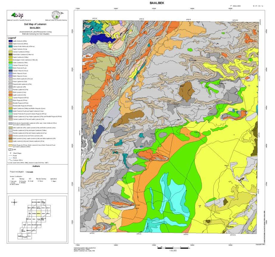Soil information updated with : - Digital soil map of Lebanon at
