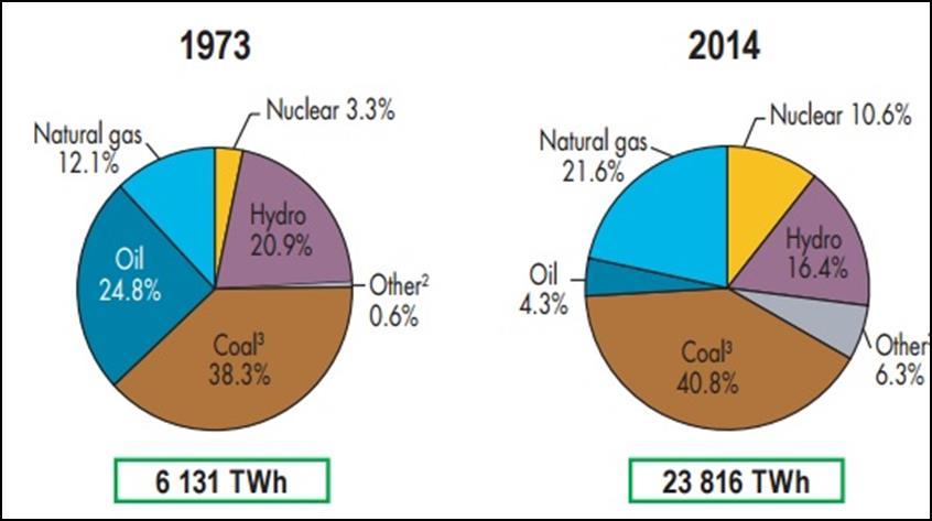1. Introduction Electricity Generation by Fuel Type in the World (IEA,2016) Nuclear power stations provide almost 11 % of the