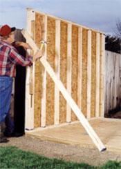 Also remember that one wall will include a doorframe for the door you will install in a later step.