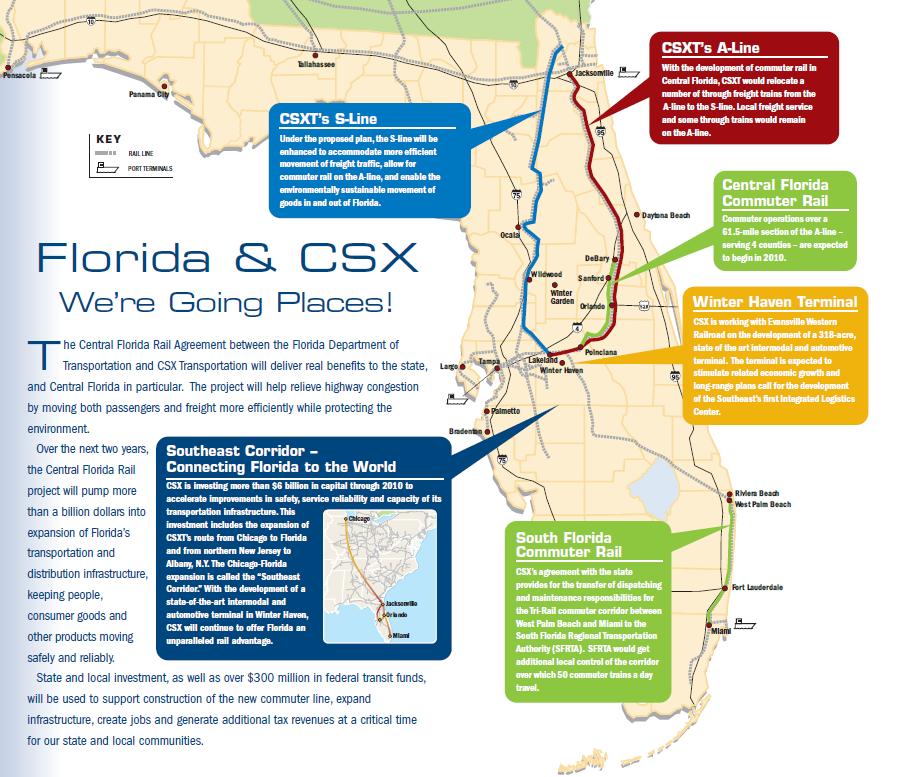 Public private partnership re-aligns CSX in Florida State of Florida gets commuter rail in greater Orlando area