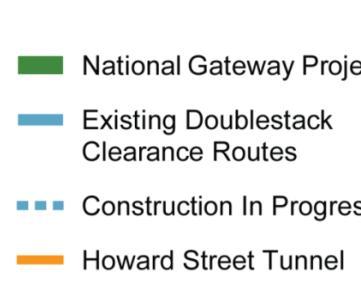 National Gateway overview Project overview: $842 million in investments 61 double stack clearance projects Construction of 6 intermodal terminals NW Ohio
