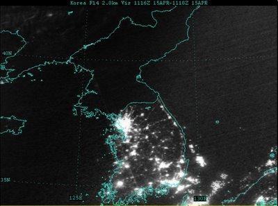 The difference between North and South Korea at night.