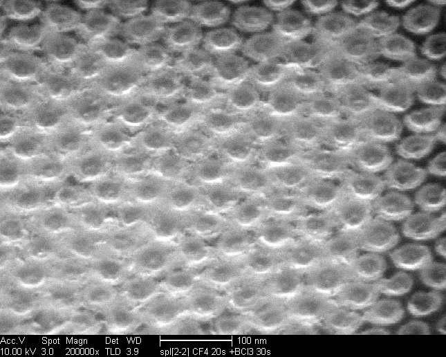 Image obtained after certain amount of time under SEM beam