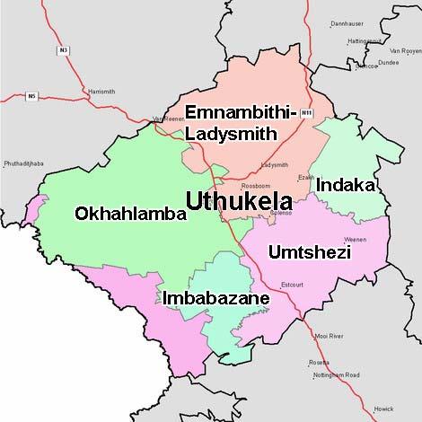 UThukela District Municipality General Information The UThukela District Municipality (DC23) is situated in the west of the province of KwaZulu-Natal.