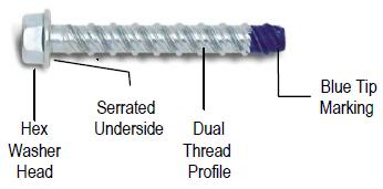 ESR-1678 Most Widely Accepted and Trusted Page 5 of 5 FIGURE 1 W-BOLT+ DETAIL FIGURE 2 W-BOLT+ (ZINC PLATED OR MECHANICALLY GALVANIZED) AND W-BIT. 1.) Using the proper Wedge-bit drill bit size, drill a hole into the base material to the required depth.