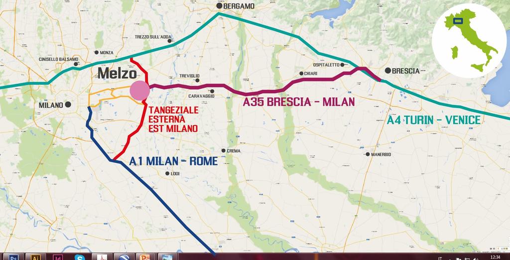 STRATEGIC CROSSROAD DIRECT ACCESS TO 22% OF ITALIAN GDP: 90% OF REGIONAL DISTRIBUTION CENTERS ARE LOCATED < 45 KM FROM MILAN
