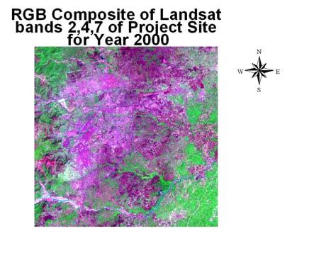 Data Used Landsat TM (Path 188, Row 56) images from December 19, 1986 bands 3, 4, 5, Landsat ETM+ (Path 188, Row 56) images from December 17, 2 bands 2, 4, 7.
