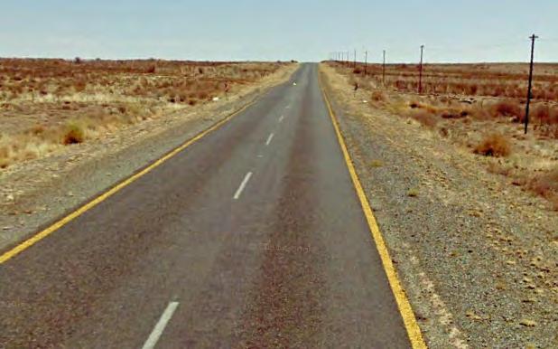 Element Route Name From To Distance [km] 5 R27 Calvinia Keimoes 366 Type Surfaced National Road R27 is a single carriageway two lane road with gravel shoulders 6 N14
