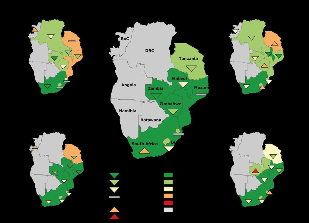 D E F Source: WFP & FAO (SA prices) Figure 3: Average monthly food price trends in Lesotho, Sw aziland, Republic of Congo and the Democratic Republic of Congo J Monthly price changes compared to 5