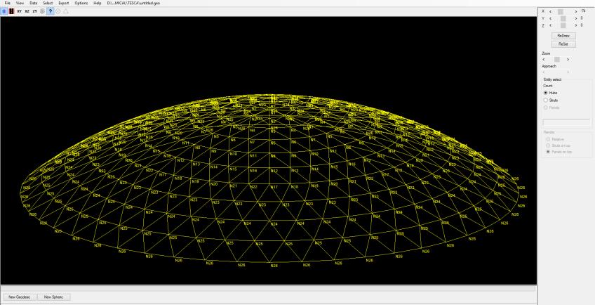 In addition to generating its own structures, it can import custom text files of spherical points and element created in other applications to take advantage of the many geometric analysis features