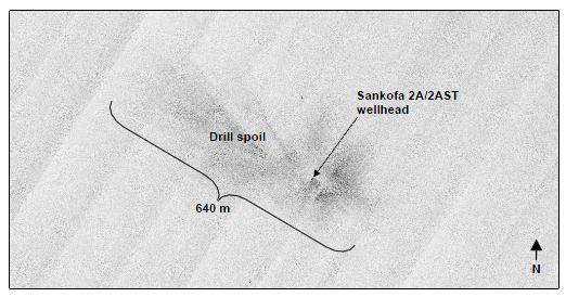 112 of 279 All of these wells have associated areas of drill spoil which tend to be elongated along the strike of the slope, representing also a strong evidence for active contour currents (Figure
