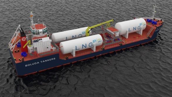 LNG-Containership: LNG Inland Carrier > 100 LNG ISO