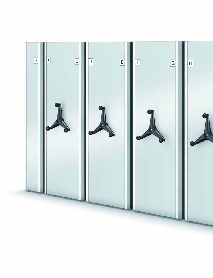 Mobile Shelving Card Index Mobile unit outer panel Static unit outer panel Operating handle Rubber seal Lateral