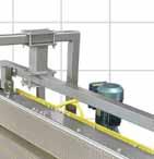 Many styles of conveyor side rails and brackets are designed to accommodate dedicated sizes or multiple size containers.