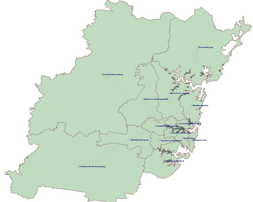 Figure B.2 TRESIS regions in Sydney Source: TRESIS B.3. MetroScan-TI MetroScan-TI is the successor model of TRESIS.