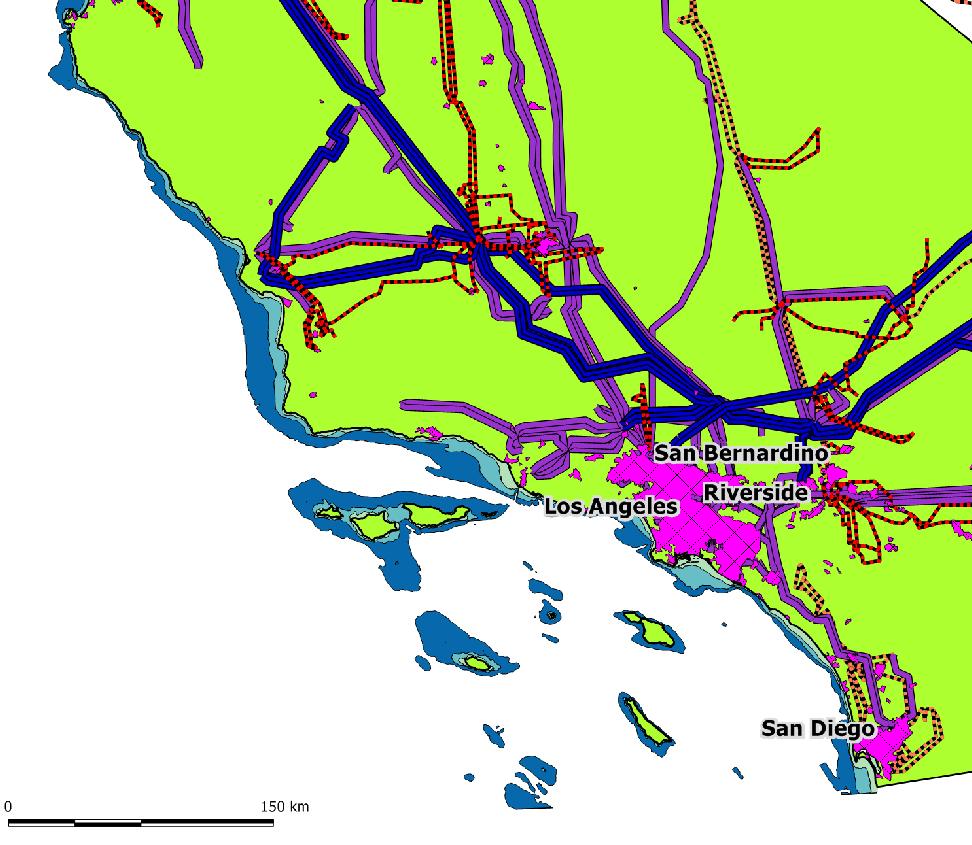 Southern California 22 Lots of grid access Existing oil
