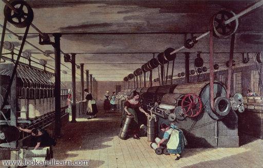 The textile industry & the rise of the factory system led to the growth of